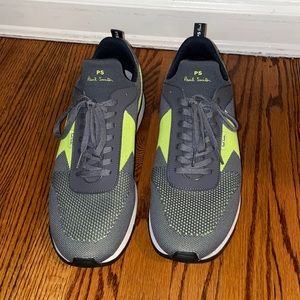 PS by Paul Smith Grey with Green Lightning Bolt Running Sneaker